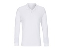 Koszulka Polo Unisex Długi Rękaw Bawełna Organiczna L04241 - White