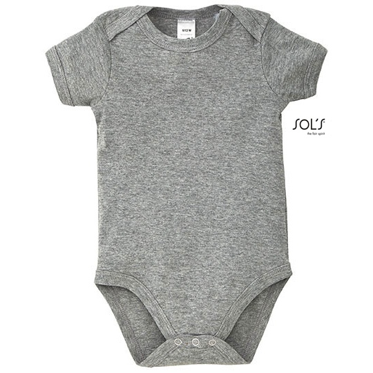 Body Krótki Rękaw Bawełniane L118 - Melange Grey