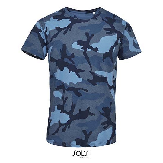 Męski T-shirt L133 - Blue Camo