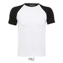 T-shirt Klasyczny Raglanowy Bawełniany L140 - White & Black