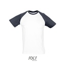 T-shirt Klasyczny Raglanowy Bawełniany L140 - White & Navy