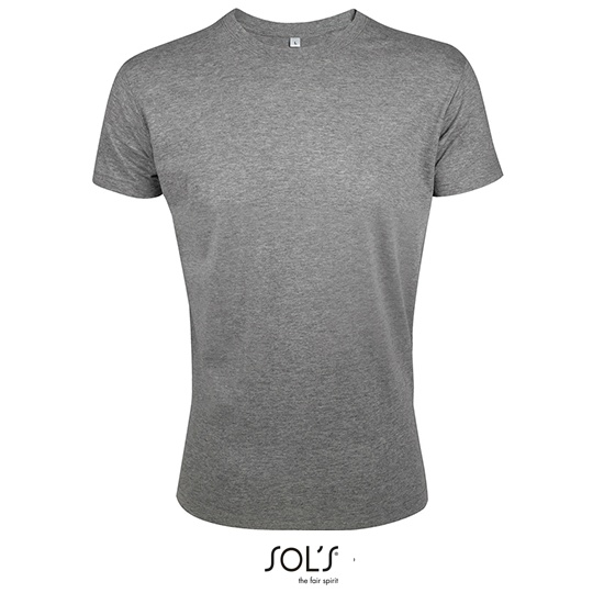 T-Shirt Slim Bawelniany L149 - Grey Melange