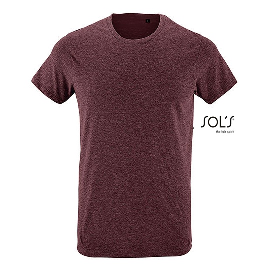 T-Shirt Slim Bawełniany L149 - Heather Oxblood