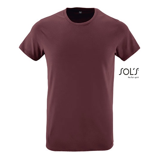 T-Shirt Slim Bawełniany L149 - Oxblood