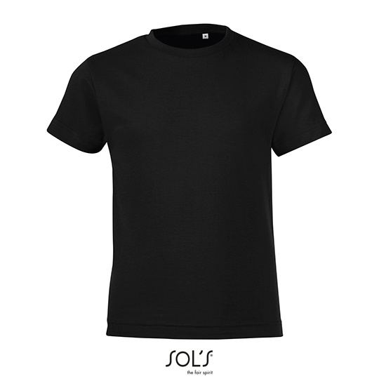 T-shirt dziecięcy okrągły dekolt L149K - Deep Black