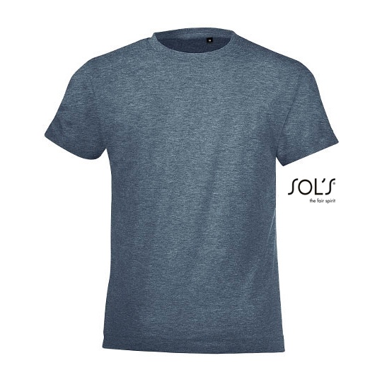 T-shirt dziecięcy okrągły dekolt L149K - Heather Denim