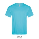 T-shirt Męski Klasyczny Bawełniany Dekolt V L151 - Atoll Blue