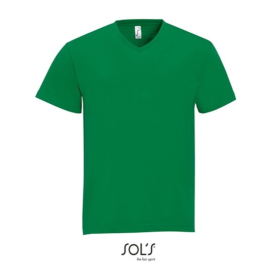 T-shirt Meski Klasyczny Bawelniany Dekolt V L151 - Kelly Green
