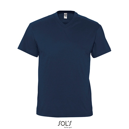 T-shirt Męski Klasyczny Bawełniany Dekolt V L151 - Navy