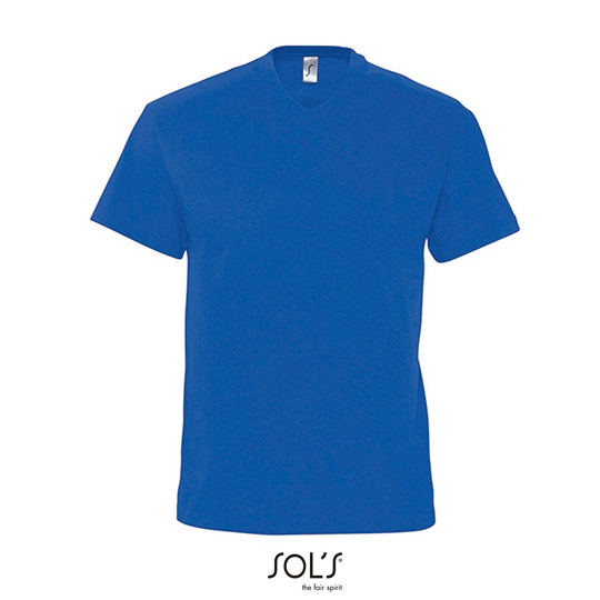 T-shirt Męski Klasyczny Bawełniany Dekolt V L151 - Royal Blue 241