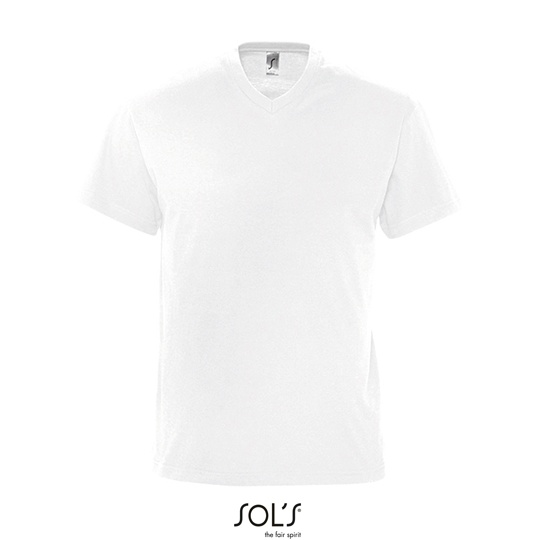 T-shirt Meski Klasyczny Bawelniany Dekolt V L151 - White