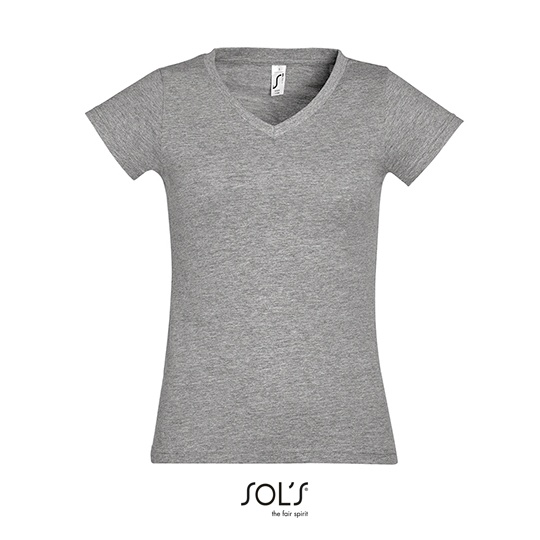T-shirt Damski Slim Bawelniany L156 - Grey Melange