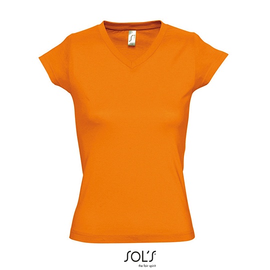 T-shirt Damski Slim Bawelniany L156 - Orange