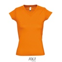 T-shirt Damski Slim Bawelniany L156 - Orange