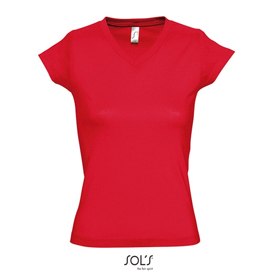 T-shirt Damski Slim Bawelniany L156 - Red
