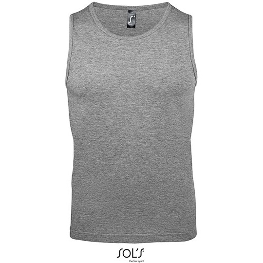 Tank Top Męski Klasyczny Bawełniany L171 - Grey Melange
