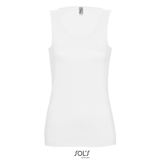 Długa dopasowana koszulka bez rękawów L172 - White