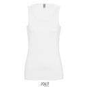 Długa dopasowana koszulka bez rękawów L172 - White