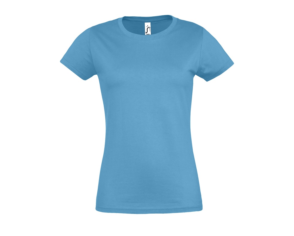 Damski t-shirt slim L191 - Aqua