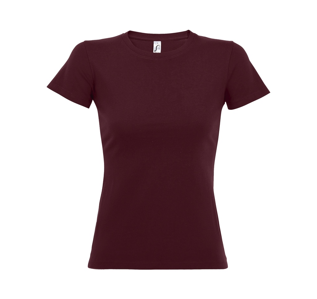 Damski t-shirt slim L191 - Burgundy