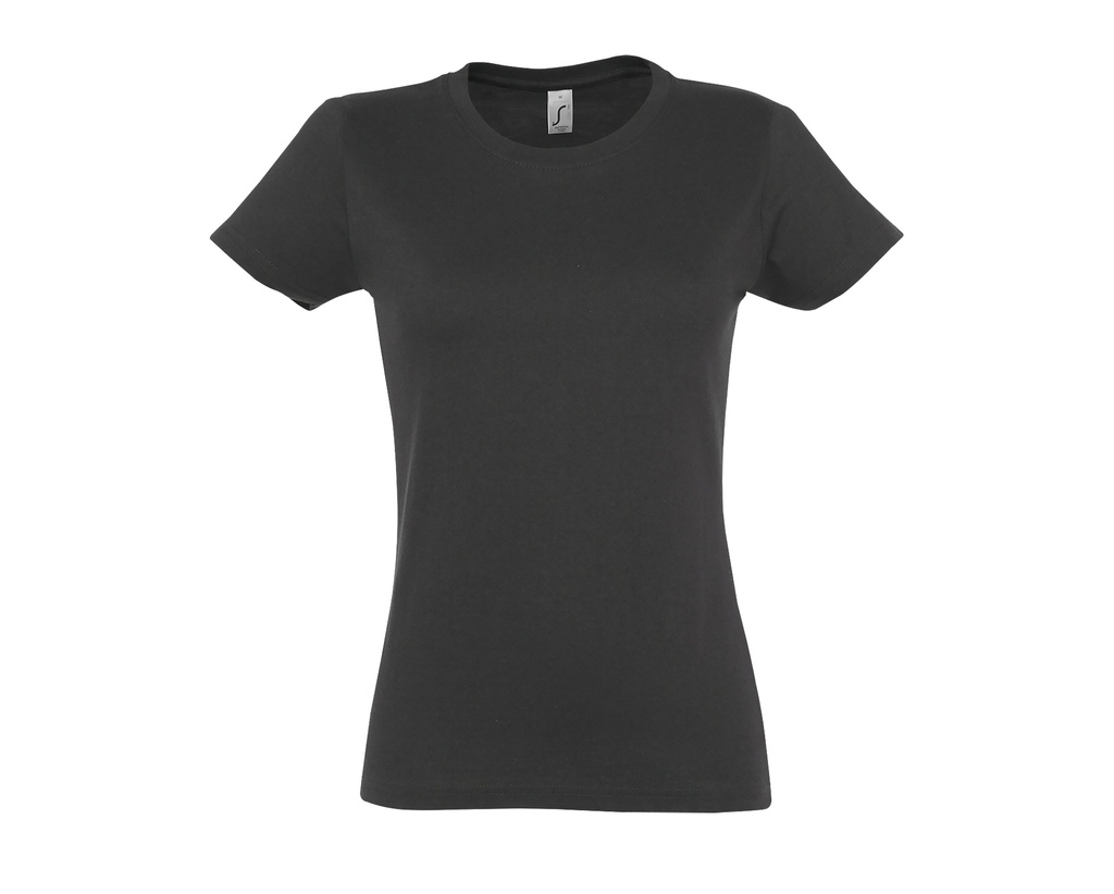 T-shirt Damski Slim Bawelniany L191 - Dark Grey (Solid)
