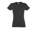 T-shirt Damski Slim Bawelniany L191 - Dark Grey (Solid)