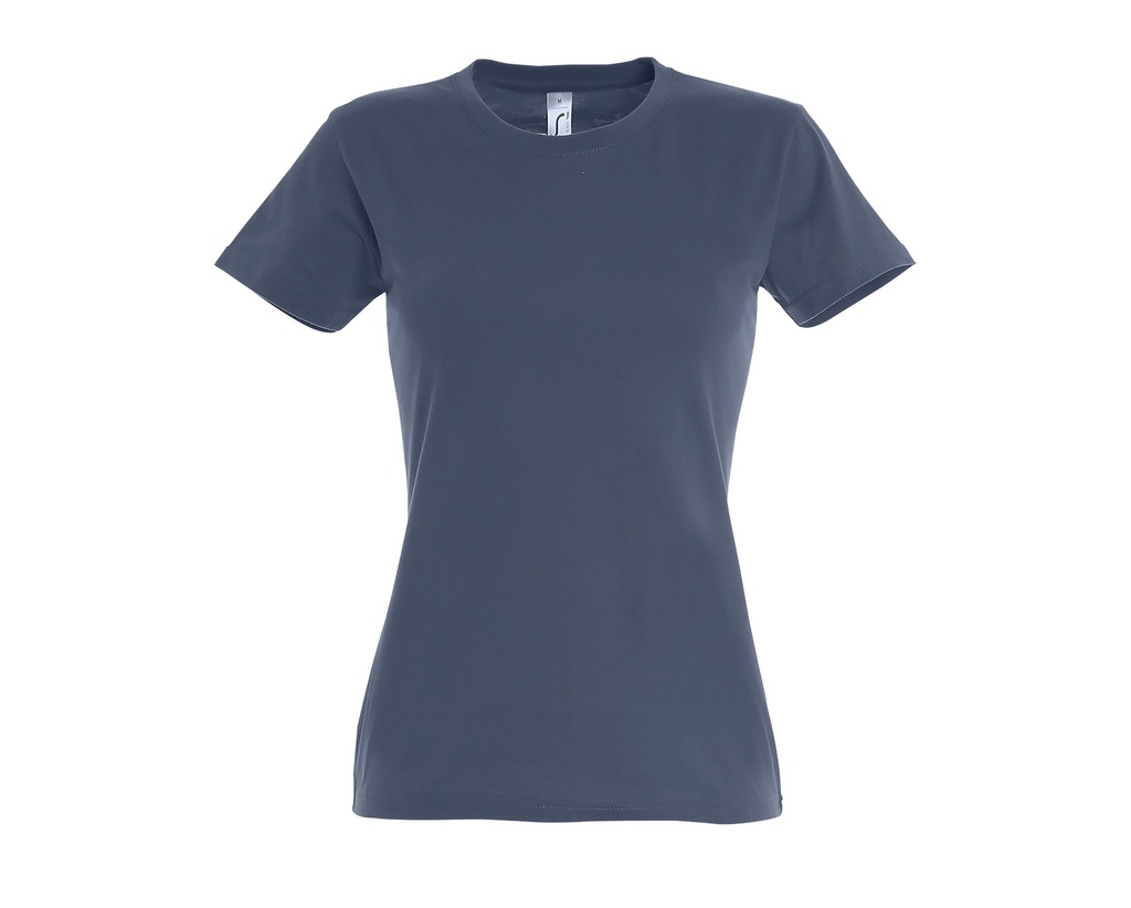 T-shirt Damski Slim Bawelniany L191 - Denim