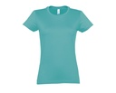 Damski t-shirt slim L191 - Emerald