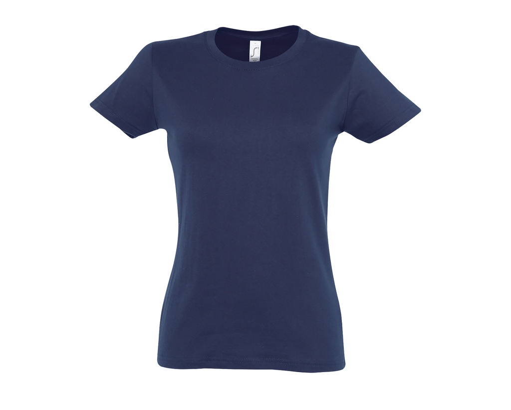 Damski t-shirt slim L191 - French Navy