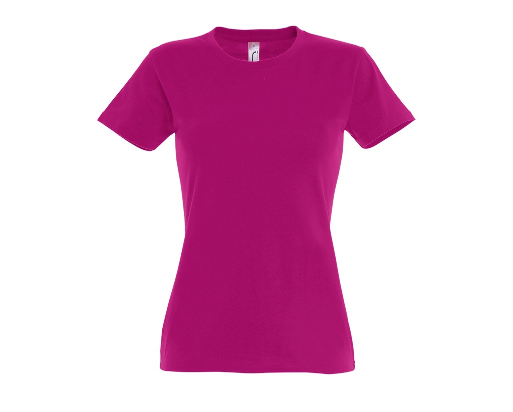 Damski t-shirt slim L191 - Fuchsia