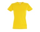 T-shirt Damski Slim Bawelniany L191 - Gold