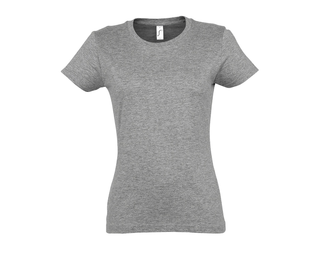 T-shirt Damski Slim Bawełniany L191 - Grey Melange