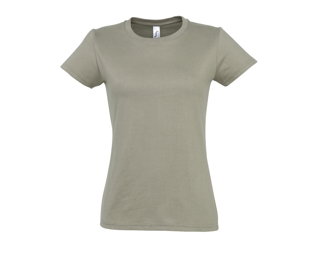 T-shirt Damski Slim Bawelniany L191 - Khaki