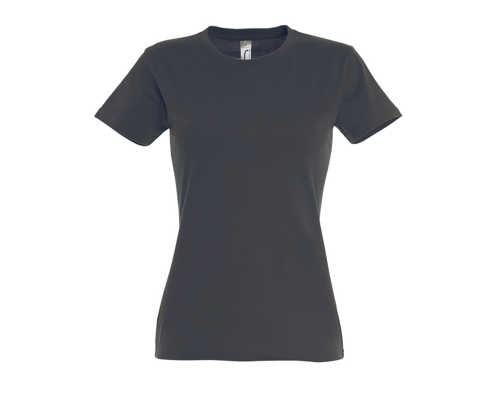 T-shirt Damski Slim Bawelniany L191 - Mouse Grey (Solid)