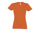 T-shirt Damski Slim Bawełniany L191 - Orange