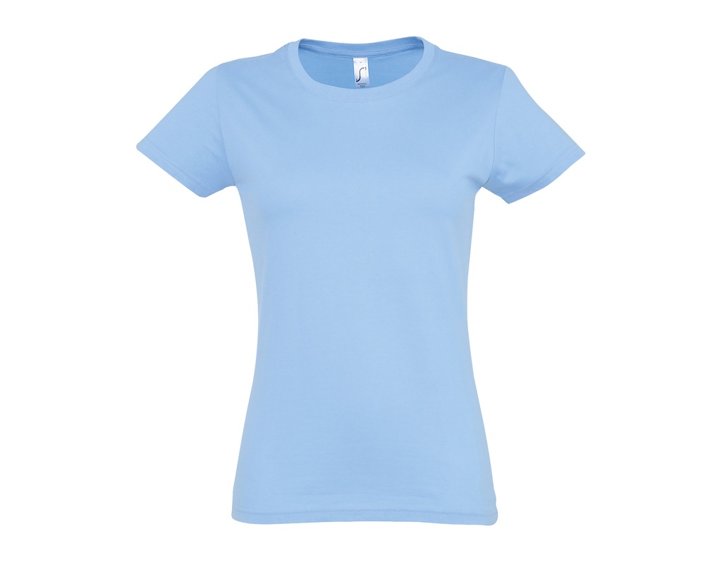 T-shirt Damski Slim Bawelniany L191 - Sky Blue