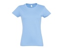 T-shirt Damski Slim Bawełniany L191 - Sky Blue