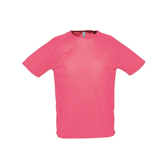 Koszulka Sportowa Oddychająca Raglanowa L198 - Neon Coral