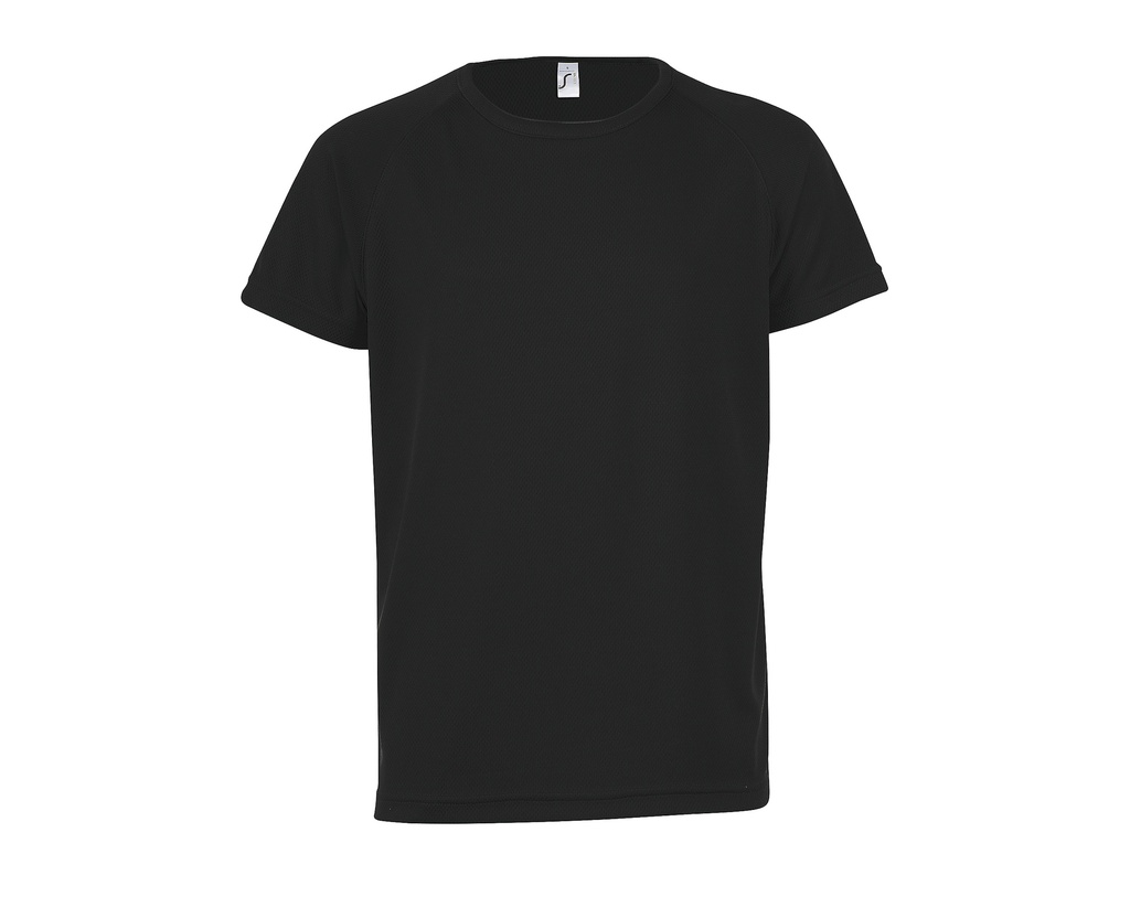 Koszulka Dziecięca Raglanowa Oddychająca Poliester L198K - Black