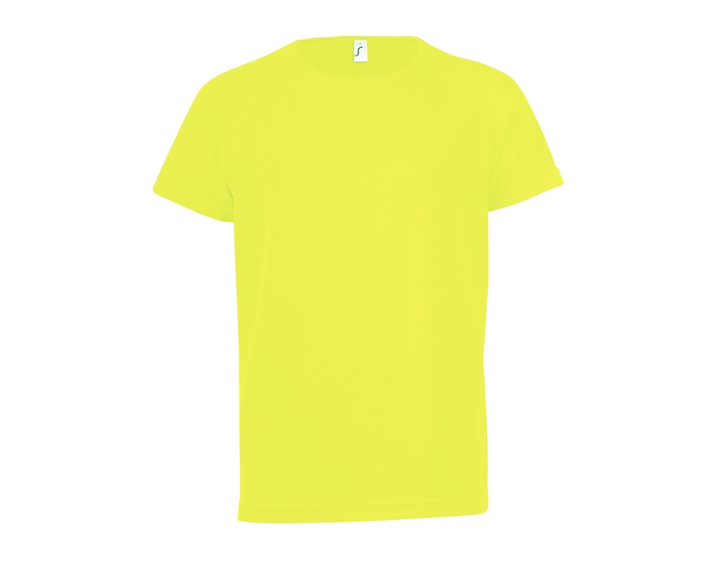 Koszulka Dziecieca Raglanowa Oddychajaca Poliester L198K - Neon Yellow