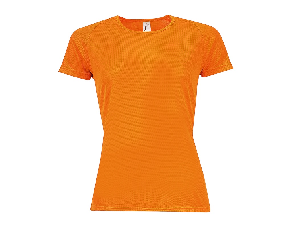 Damska Koszulka Sportowa Oddychajaca Poliester L200 - Neon Orange
