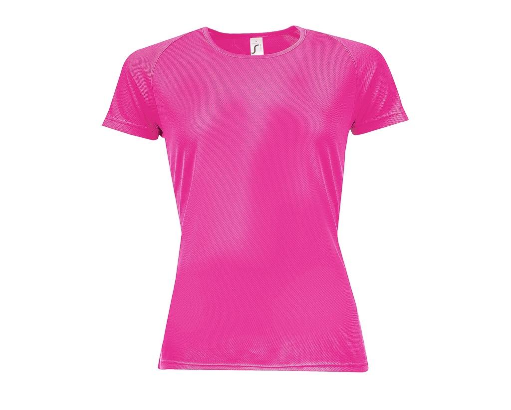 Damska Koszulka Sportowa Oddychajaca Poliester L200 - Neon Pink
