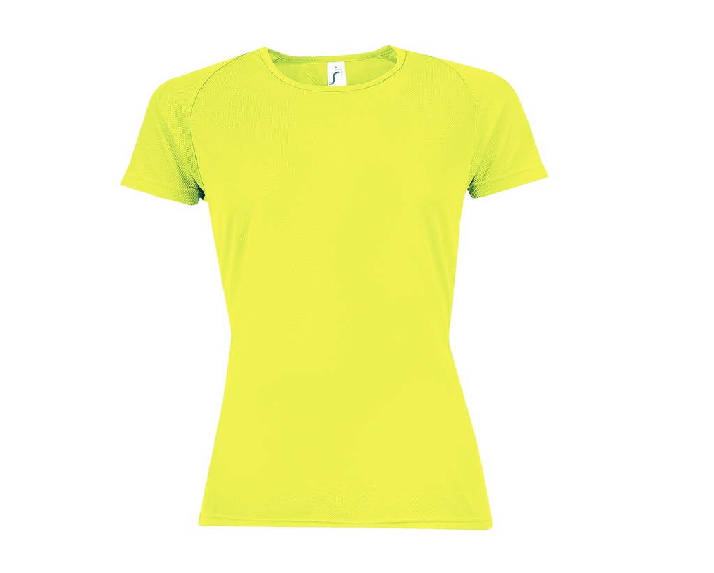 Damska Koszulka Sportowa Oddychająca Poliester L200 - Neon Yellow