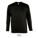 T-Shirt Klasyczny Długi Rękaw Bawełniany L241 - Deep Black