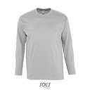 T-Shirt Klasyczny Długi Rękaw Bawełniany L241 - Grey Melange