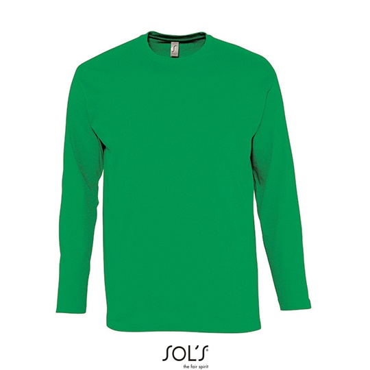 T-Shirt Klasyczny Dlugi Rekaw Bawelniany L241 - Kelly Green