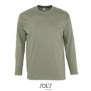 T-Shirt Klasyczny Długi Rękaw Bawełniany L241 - Khaki