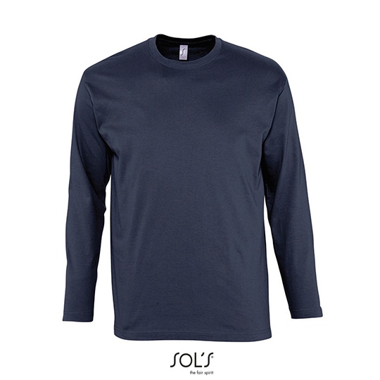 T-Shirt Klasyczny Długi Rękaw Bawełniany L241 - Navy