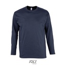 T-Shirt Klasyczny Długi Rękaw Bawełniany L241 - Navy