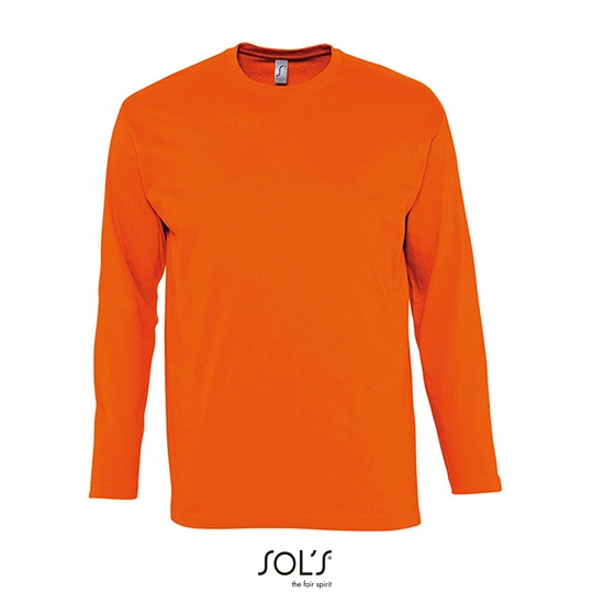 T-Shirt Klasyczny Długi Rękaw Bawełniany L241 - Orange